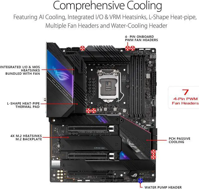 Alt view image 4 of 6 - ASUS ROG Strix Z590-E Gaming WiFi 6E LGA 1200 (Intel 11th/10th Gen) ATX Gaming Motherboard (PCIe 4.0, 14+2 Power Stages, DDR4 5333+, Dual Intel 2.5 Gb LAN, Bluetooth v5.2, 4 x M.2/NVMe SSD and AURA RGB Lighting)
