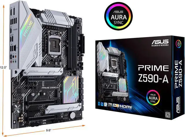 Alt view image 3 of 7 - ASUS Prime Z590-A LGA 1200 (Intel 11th/10th Gen) ATX Motherboard (14+2 DrMOS Power Stages, 3 x M.2, Intel 2.5Gb LAN, USB 3.2 Front Panel Type-C, Thunderbolt 4 Support, Aura Sync RGB Lighting)