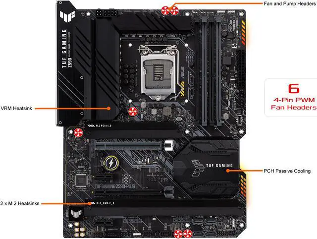Alt view image 4 of 6 - ASUS TUF GAMING Z590-PLUS LGA 1200 Intel Z590 ATX Intel Motherboard