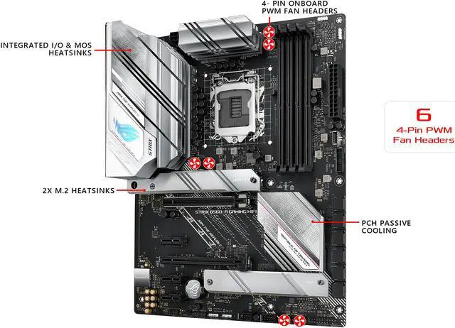 Alt view image 5 of 7 - ASUS ROG STRIX B560-A GAMING WIFI LGA 1200 Intel B560 ATX Intel Motherboard