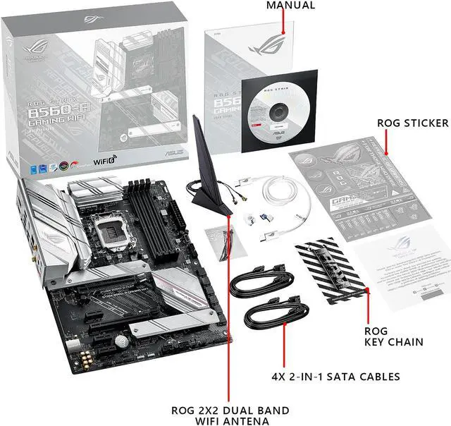 Alt view image 6 of 7 - ASUS ROG STRIX B560-A GAMING WIFI LGA 1200 Intel B560 ATX Intel Motherboard