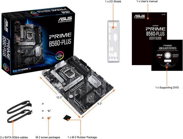 Alt view image 6 of 7 - ASUS PRIME B560-PLUS LGA 1200 Intel B560 ATX Intel Motherboard