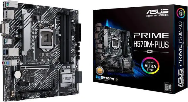 Alt view image 9 of 9 - ASUS PRIME H570M-PLUS/CSM LGA 1200 Intel H570 Micro ATX Intel Motherboard