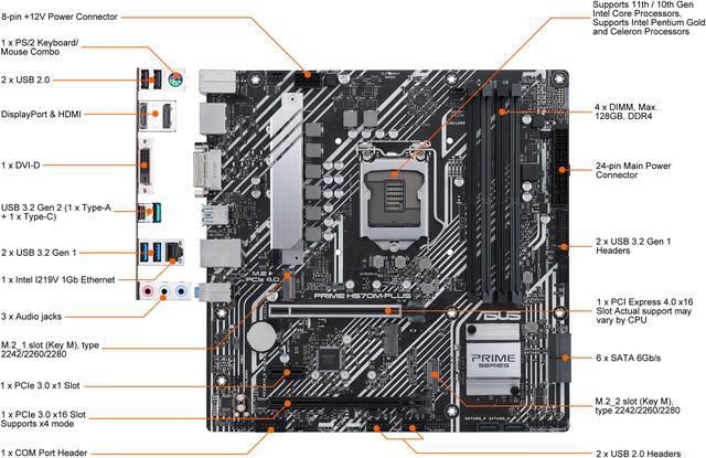 ASUS PRIME H570M-PLUS/CSM LGA 1200 Micro ATX Intel Motherboard