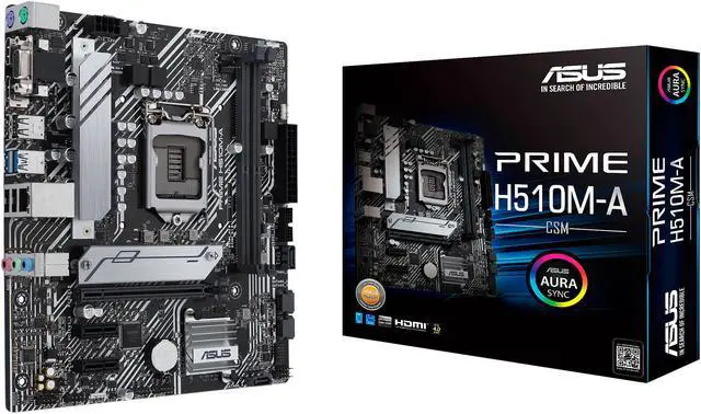 Alt view image 7 of 7 - ASUS PRIME H510M-A/CSM LGA 1200 Intel H510 Micro ATX Intel Motherboard