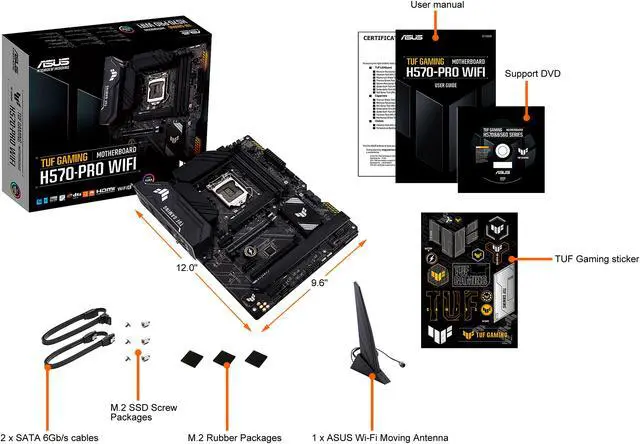 Alt view image 5 of 6 - ASUS TUF GAMING H570-PRO WIFI LGA 1200 Intel H570 ATX Intel Motherboard