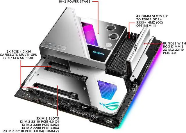 Alt view image 5 of 7 - ASUS ROG Maximus XIII Extreme Glacial LGA 1200 Intel Z590 Extended ATX Intel Motherboard