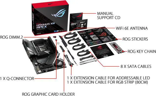 Alt view image 6 of 6 - ASUS ROG Maximus XIII Apex (WiFi 6E) Z590 LGA 1200 (Intel 11th/10th Gen) ATX Gaming Motherboard (PCIe 4.0, 18 Power Stages, Intel 2.5 Gb Ethernet, 4 x M.2, USB 3.2 Gen 2x2, Aura Sync RGB)