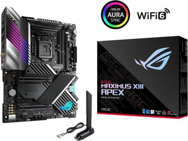 Main image of ASUS ROG Maximus XIII Apex (WiFi 6E) Z590 LGA 1200 (Intel 11th/10th Gen) ATX Gaming Motherboard (PCIe 4.0, 18 Power Stages, Intel 2.5 Gb Ethernet, 4 x M.2, USB 3.2 Gen 2x2, Aura Sync RGB)