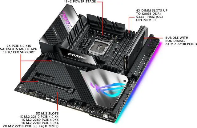 Alt view image 5 of 7 - ASUS ROG MAXIMUS XIII EXTREME LGA 1200 Intel Z590 Extended ATX Intel Motherboard
