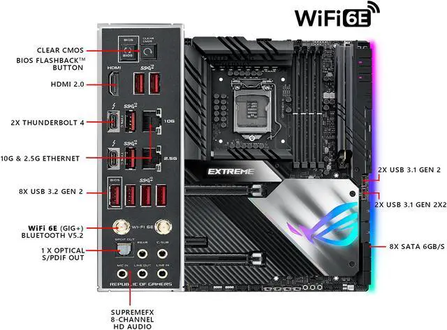 Alt view image 6 of 7 - ASUS ROG MAXIMUS XIII EXTREME LGA 1200 Intel Z590 Extended ATX Intel Motherboard