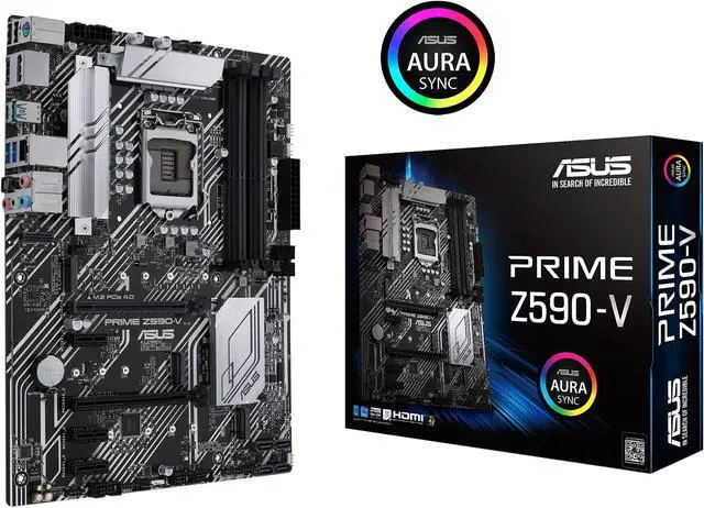 Alt view image 2 of 7 - ASUS PRIME Z590-V LGA 1200 Intel Z590 ATX Intel Motherboard