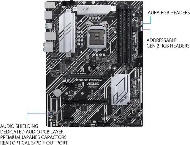 Alt view image 4 of 7 - ASUS PRIME Z590-V LGA 1200 Intel Z590 ATX Intel Motherboard