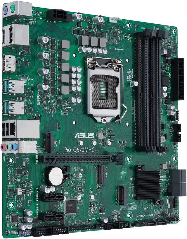 Alt view image 3 of 9 - ASUS Pro Q570M-C/CSM LGA1200 (Intel 10th & 11th Gen) mATX Commercial Motherboard (PCIe 4.0, 1 LAN, Front Panel USB 3.2 Gen 1 Type-C, Intel vPro, 2 x DisplayPorts, TPM 2.0 IC Onboard, COM Debug Header, ASUS-exclusive Self-recovering BIOS)