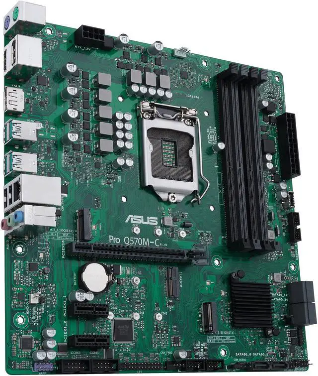 Alt view image 4 of 9 - ASUS Pro Q570M-C/CSM LGA1200 (Intel 10th & 11th Gen) mATX Commercial Motherboard (PCIe 4.0, 1 LAN, Front Panel USB 3.2 Gen 1 Type-C, Intel vPro, 2 x DisplayPorts, TPM 2.0 IC Onboard, COM Debug Header, ASUS-exclusive Self-recovering BIOS)
