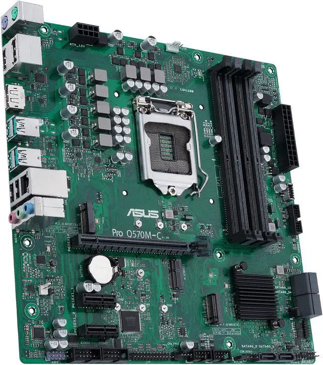 Alt view image 5 of 9 - ASUS Pro Q570M-C/CSM LGA1200 (Intel 10th & 11th Gen) mATX Commercial Motherboard (PCIe 4.0, 1 LAN, Front Panel USB 3.2 Gen 1 Type-C, Intel vPro, 2 x DisplayPorts, TPM 2.0 IC Onboard, COM Debug Header, ASUS-exclusive Self-recovering BIOS)