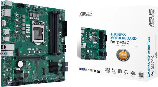 Alt view image 8 of 9 - ASUS Pro Q570M-C/CSM LGA1200 (Intel 10th & 11th Gen) mATX Commercial Motherboard (PCIe 4.0, 1 LAN, Front Panel USB 3.2 Gen 1 Type-C, Intel vPro, 2 x DisplayPorts, TPM 2.0 IC Onboard, COM Debug Header, ASUS-exclusive Self-recovering BIOS)