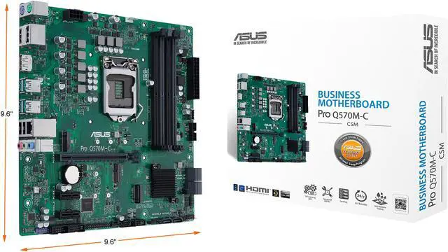 Alt view image 9 of 9 - ASUS Pro Q570M-C/CSM LGA1200 (Intel 10th & 11th Gen) mATX Commercial Motherboard (PCIe 4.0, 1 LAN, Front Panel USB 3.2 Gen 1 Type-C, Intel vPro, 2 x DisplayPorts, TPM 2.0 IC Onboard, COM Debug Header, ASUS-exclusive Self-recovering BIOS)