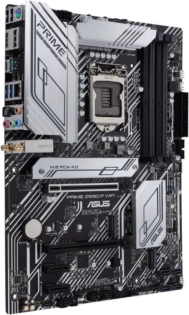 Alt view image 3 of 9 - ASUS Prime Z590-P WiFi LGA 1200 (Intel 11th / 10th Gen) ATX Motherboard (PCIe 4.0, 10+1 Power Stages, 3 x M.2, WiFi 6, 2.5Gb LAN, Front Panel USB 3.2 Gen 1 USB Type-C, Thunderbolt 4 Support, Aura Sync RGB)