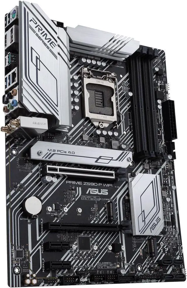 Alt view image 4 of 9 - ASUS Prime Z590-P WiFi LGA 1200 (Intel 11th / 10th Gen) ATX Motherboard (PCIe 4.0, 10+1 Power Stages, 3 x M.2, WiFi 6, 2.5Gb LAN, Front Panel USB 3.2 Gen 1 USB Type-C, Thunderbolt 4 Support, Aura Sync RGB)