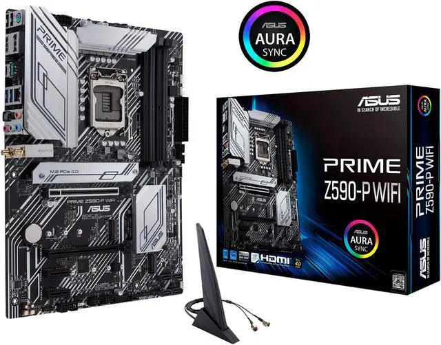 Alt view image 9 of 9 - ASUS Prime Z590-P WiFi LGA 1200 (Intel 11th / 10th Gen) ATX Motherboard (PCIe 4.0, 10+1 Power Stages, 3 x M.2, WiFi 6, 2.5Gb LAN, Front Panel USB 3.2 Gen 1 USB Type-C, Thunderbolt 4 Support, Aura Sync RGB)