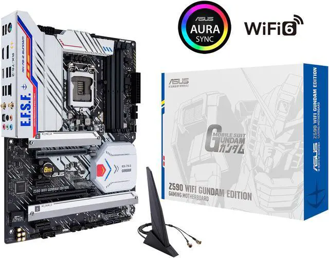 Alt view image 9 of 9 - ASUS Z590 WIFI GUNDAM EDITION LGA 1200 Intel Z590 ATX Intel Motherboard