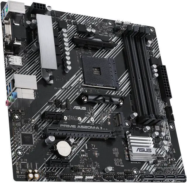 Alt view image 4 of 7 - ASUS PRIME A520M-A II/CSM AMD AM4 (Ryzen 5000 Series) Micro ATX Commercial Motherboard (ECC Memory, M.2 Support, 1Gb Ethernet, DP/HDMI 2.1/D-Sub, 4K@60HZ, USB 3.2 Gen 1 Type-A, ARGB Header with AURA Sync and ASUS Control Center Express)