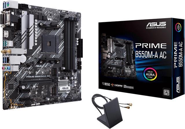 Alt view image 7 of 7 - ASUS PRIME B550M-A AC AMD AM4 mATX motherboard with impressive features, including PCIe 4.0, dual M.2 slots, WiFi, HDMI, D-Sub, DVI, SATA 6 Gbps, USB 3.2 Gen 2 ports, and Aura Sync RGB lighting