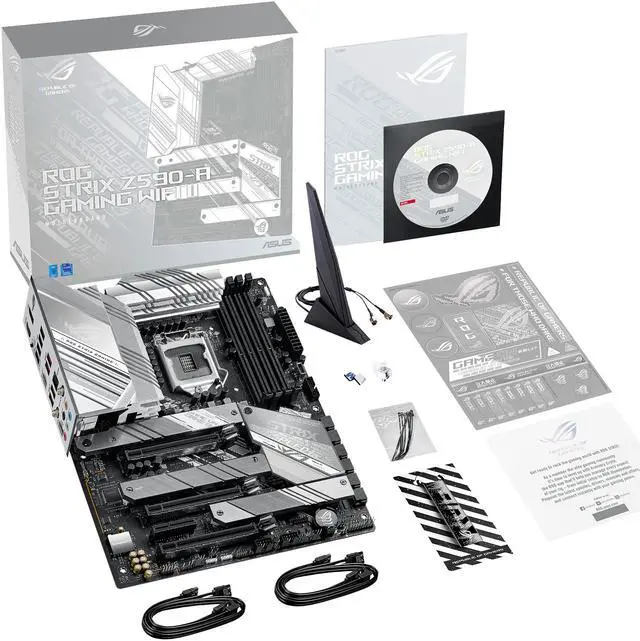 Alt view image 8 of 9 - Asus ROG Strix Z590-A Gaming WiFi II Intel®Z590 LGA 1200 ATX motherboard with PCIe 4.0, 14+2 teamed power stages, Two-Way AI Noise Cancelation, AI Overclocking, AI Cooling, AI Networking, WiFi 6 (802.11ax), Intel® 2.5 Gb Ethernet.