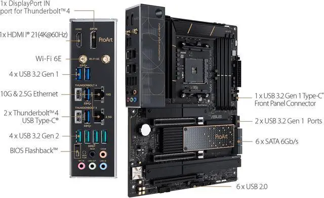 Alt view image 5 of 7 - ASUS PROART X570-CREATOR WIFI AM4 AMD X570 ATX AMD Motherboard