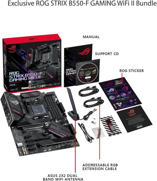 Alt view image 6 of 7 - Asus ROG STRIX B550-F GAMING WIFI II AMD AM4 (3rd Gen Ryzen) ATX Gaming Motherboard (PCIe 4.0,WiFi 6E, 2.5Gb LAN, BIOS FlashBack, HDMI 2.1, Addressable Gen 2 RGB Header and AURA Sync)