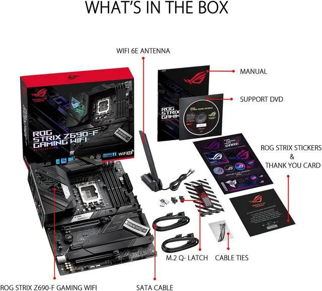 Alt view image 7 of 6 - ASUS ROG Strix Z690-F Gaming WiFi 6E LGA 1700(Intel® 12th&13th Gen) ATX gaming motherboard(PCIe 5.0, DDR5,16+1 power stages,2.5 Gb LAN,Bluetooth v5.2,Thunderbolt 4,4xM.2/NVMe SSD and Front panel USB 3.2 Gen 2x2 Type-C connector)