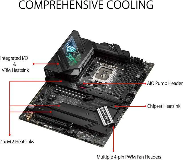 Alt view image 5 of 6 - ASUS ROG Strix Z690-F Gaming WiFi 6E LGA 1700(Intel® 12th&13th Gen) ATX gaming motherboard(PCIe 5.0, DDR5,16+1 power stages,2.5 Gb LAN,Bluetooth v5.2,Thunderbolt 4,4xM.2/NVMe SSD and Front panel USB 3.2 Gen 2x2 Type-C connector)