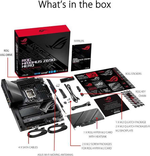 Alt view image 7 of 6 - ASUS ROG Maximus Z690 Hero(WiFi 6E) LGA 1700(Intel®12th&13th Gen) ATX gaming motherboard(PCIe 5.0,DDR5, 20+1 90A power stages,2.5Gb LAN,Bluetooth V5.2,2x Thunderbolt 4 ports,5xM.2/NVMe SSD,Front panel USB 3.2 Gen 2x2 Type-C connector)