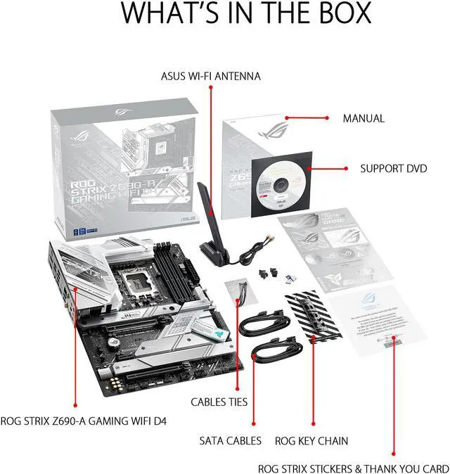 Alt view image 7 of 7 - ASUS ROG Strix Z690-A Gaming WiFi D4 LGA 1700(Intel® 12th&13th Gen) ATX gaming motherboard(PCIe 5.0, DDR4,16+1 power stages,WiFi 6,Intel 2.5 Gb LAN,Bluetooth v5.2,Thunderbolt 4,4xM.2/NVMe SSD and Front panel USB 3.2 Gen 2x2 Type-C connector