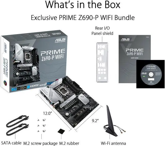 Alt view image 7 of 6 - ASUS Prime Z690-P WiFi LGA 1700(Intel® 12th&13th Gen) ATX motherboard (PCIe 5.0,DDR5,14+1 Power Stages,3x M.2,WiFi 6,Bluetooth v5.2,2.5Gb LAN,front panel USB 3.2 Gen 1 Type-C®,Thunderbolt™ 4 support, Arua Sync)