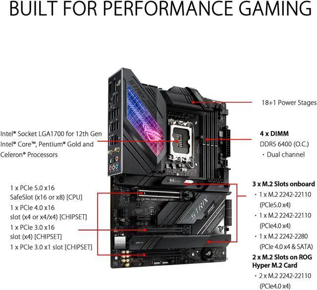 Carte Mère ASUS Gaming Rog Strix Z690-A 128 Go Wifi D4 - SpaceNet