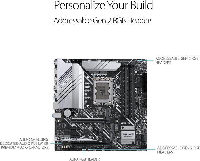 Alt view image 3 of 6 - ASUS Prime Z690M-Plus D4 LGA 1700(Intel® 12th&13th Gen) microATX motherboard (PCIe 5.0,DDR4,10+1 Power Stages,3x M.2,1Gb LAN,USB 3.2 Gen 2x2 Type-C®,front USB 3.2 Gen 1 Type-C®connector,Thunderbolt™ 4 support,Arua Sync)