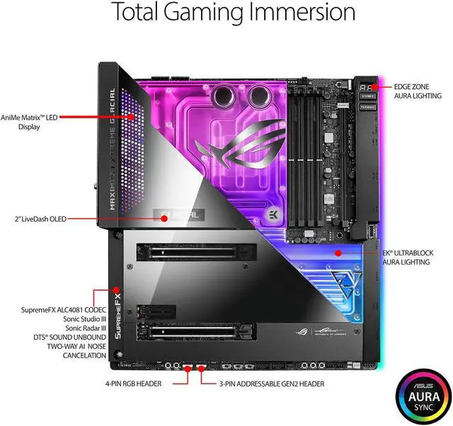 Alt view image 2 of 6 - ASUS ROG Maximus Z690 Extreme Glacial (WiFi 6E) LGA 1700(Intel® 12th&13th Gen) EATX gaming motherboard (Integrated EK® Ultrablock,PCIe 5.0,DDR5,24+1 105A power stages,5x M.2,1xPCIe 5.0 M.2,10Gb&2.5Gb LAN,2xThunderbolt 4 onboard.)