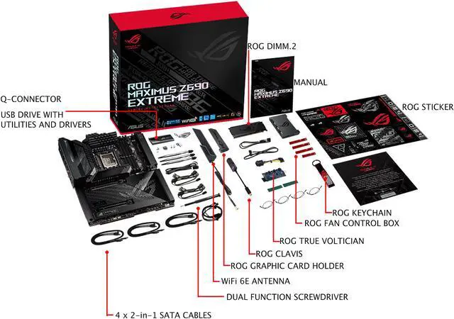 Alt view image 6 of 6 - ASUS ROG Maximus Z690 Extreme (WiFi 6E) LGA 1700(Intel®12th&13th Gen) EATX gaming motherboard (PCIe 5.0, DDR5,24+1 105A power stages,5x M.2,1xPCIe 5.0 M.2,10Gb&2.5Gb LAN,2xThunderbolt 4 onboard, AniMe Matrix LED.)
