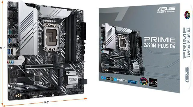 Alt view image 2 of 2 - ASUS PRIME Z690M-PLUS D4 LGA 1700 Intel Z690 SATA 6Gb/s Micro ATX Intel Motherboard