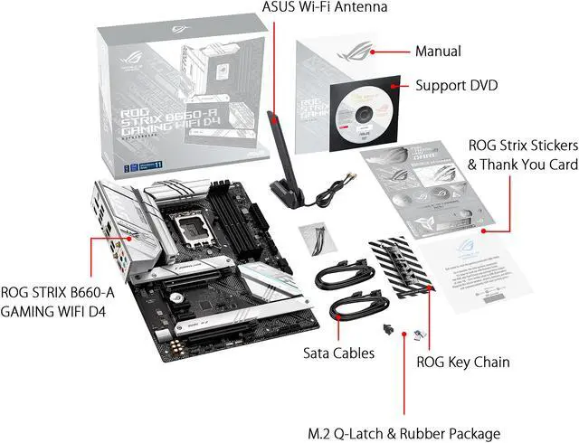 Alt view image 6 of 6 - ASUS ROG STRIX B660-A GAMING WIFI D4 LGA 1700 (Intel 12th & 13th Gen) ATX Gaming Motherboard (PCIe 5.0, 12+1 power stages, WiFi 6, 2.5 Gb LAN, 3xM.2 slots with heatsinks, PCIe 4.0 NVMe SSD support)