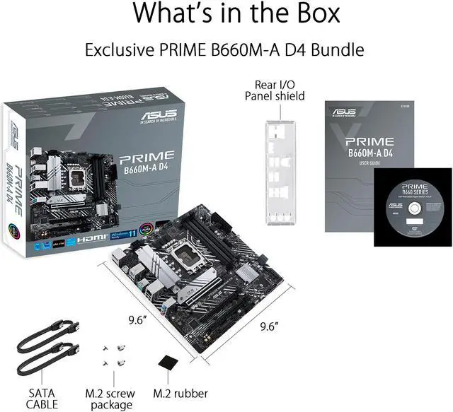 Alt view image 6 of 6 - ASUS PRIME B660M-A D4 LGA 1700 (Intel 12th & 13th Gen) mATX Motherboard (PCIe 4.0, DDR4, 2xM.2 slots, 1Gb LAN, DP, 2 x HDMI, rear USB 3.2 Gen 2, front USB 3.2 Gen 1 Type-C, Aura Sync)
