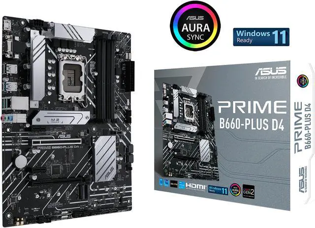 Alt view image 6 of 7 - ASUS PRIME B660-PLUS D4 LGA 1700 (Intel 12th & 13th Gen) ATX Motherboard (PCIe 4.0, DDR4, 3xM.2 slots, 2.5Gb LAN, rear USB 3.2 Gen 2x2 Type-C, front USB 3.2 Gen 1 Type-C)