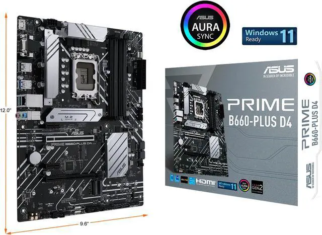 Alt view image 7 of 7 - ASUS PRIME B660-PLUS D4 LGA 1700 (Intel 12th & 13th Gen) ATX Motherboard (PCIe 4.0, DDR4, 3xM.2 slots, 2.5Gb LAN, rear USB 3.2 Gen 2x2 Type-C, front USB 3.2 Gen 1 Type-C)