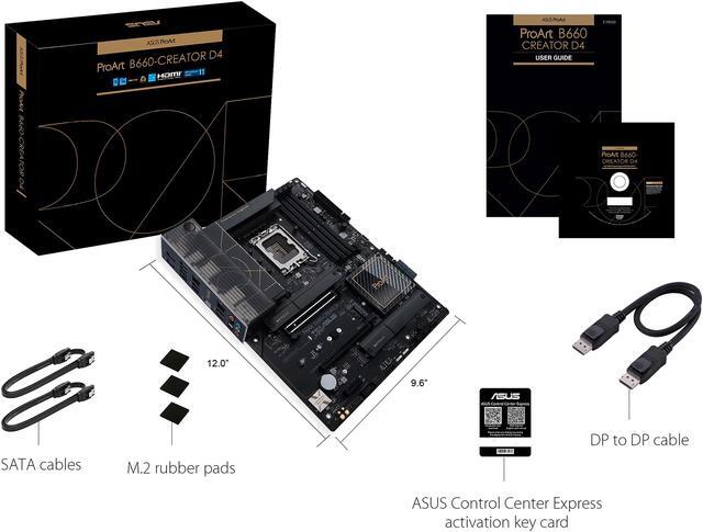 Alt view image 7 of 7 - ASUS ProArt B660-Creator D4 LGA 1700 (Intel 12th & 13th Gen) Content Creator ATX Motherboard (PCIe 5.0, DDR4, 2.5G/1G LAN, 3xM.2/NVMe SSD, front panel USB 3.2 Gen2x2 Type-C ports with 60W charging)