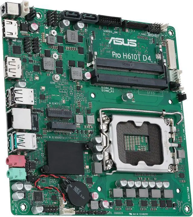Alt view image 4 of 8 - ASUS Pro H610T D4-CSM LGA 1700 (Intel 12th & 13th Gen & Intel vPro) TCO-optimized Commercial Motherboard (PCIe 4.0, DP, LVDS, SO-DIMM DDR4 3200, USB 3.2 Gen 2, M.2 PCIe 4.0 slot, M.2 key E slot)