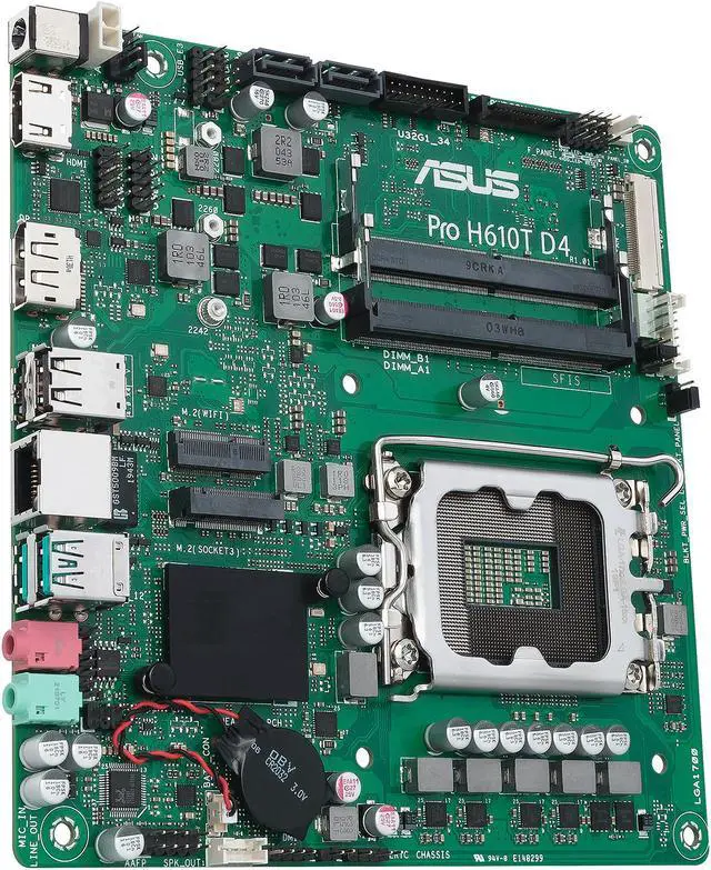 Alt view image 5 of 8 - ASUS Pro H610T D4-CSM LGA 1700 (Intel 12th & 13th Gen & Intel vPro) TCO-optimized Commercial Motherboard (PCIe 4.0, DP, LVDS, SO-DIMM DDR4 3200, USB 3.2 Gen 2, M.2 PCIe 4.0 slot, M.2 key E slot)