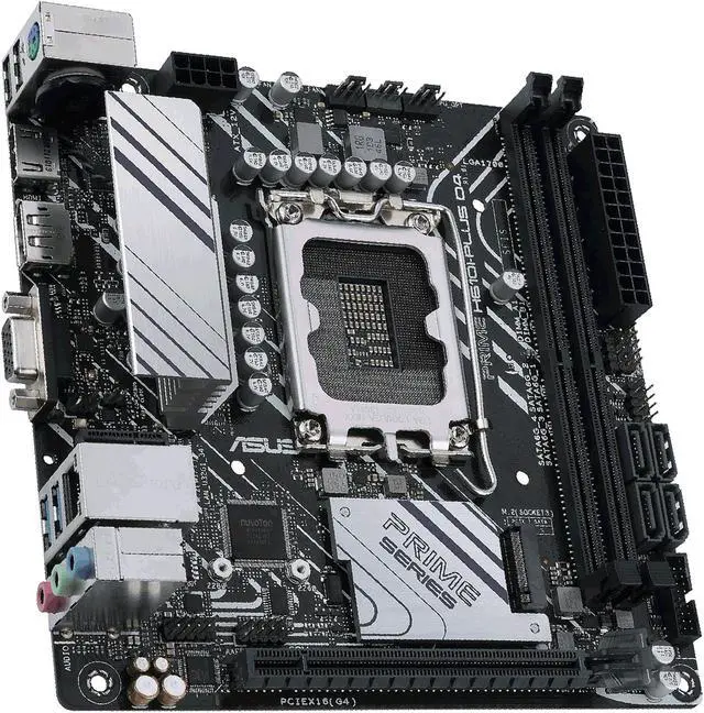 Alt view image 5 of 7 - ASUS PRIME H610I-PLUS D4 LGA 1700 (Intel 12th & 13th Gen & Intel vPro) mini ITX Motherboard (PCIe 4.0, DDR4, USB 3.2 Gen 1 Type-A, M.2 slot, 1 Gb Lan, DP/HDMI/D-Sub, V-M.2 slot (Key E), Q-LED)
