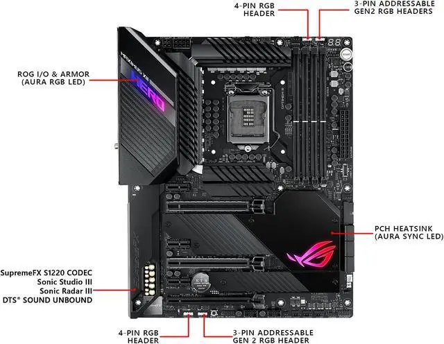Alt view image 2 of 4 - ASUS ROG MAXIMUS XII HERO (WI-FI) LGA 1200 Intel Z490 ATX Intel Motherboard